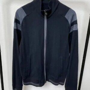 Lululemon Men's Full Zip Track Jacket, Black and Gray, Size Medium